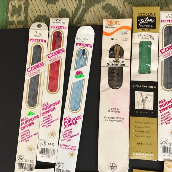 Vintage Lot Of 24 Assorted J & P Coats Talon Etc. Zippers NOS - Picture 6 of 15